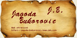 Jagoda Bukorović vizit kartica